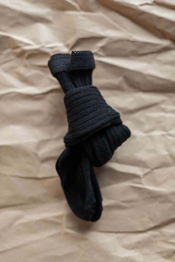 mp Denmark Bomull | Ribb Strømpebukse - Svart | Torgunns Barneklær AS