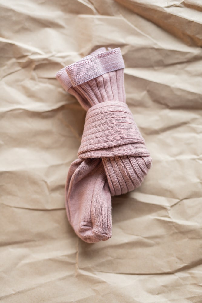 mp Denmark Bomull | Ribb Strømpebukse - Wood Rose | Torgunns Barneklær AS