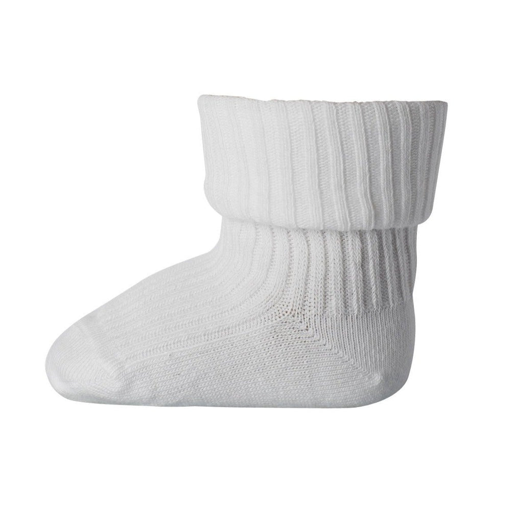 mp Denmark Cotton Rib Baby Socks - White Strømpebukser & Sokker mp Denmark 