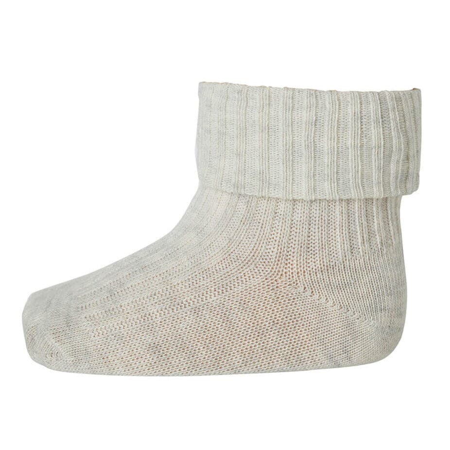 mp Denmark Cotton Rib Socks - Creme Melange | Torgunns Barneklær AS