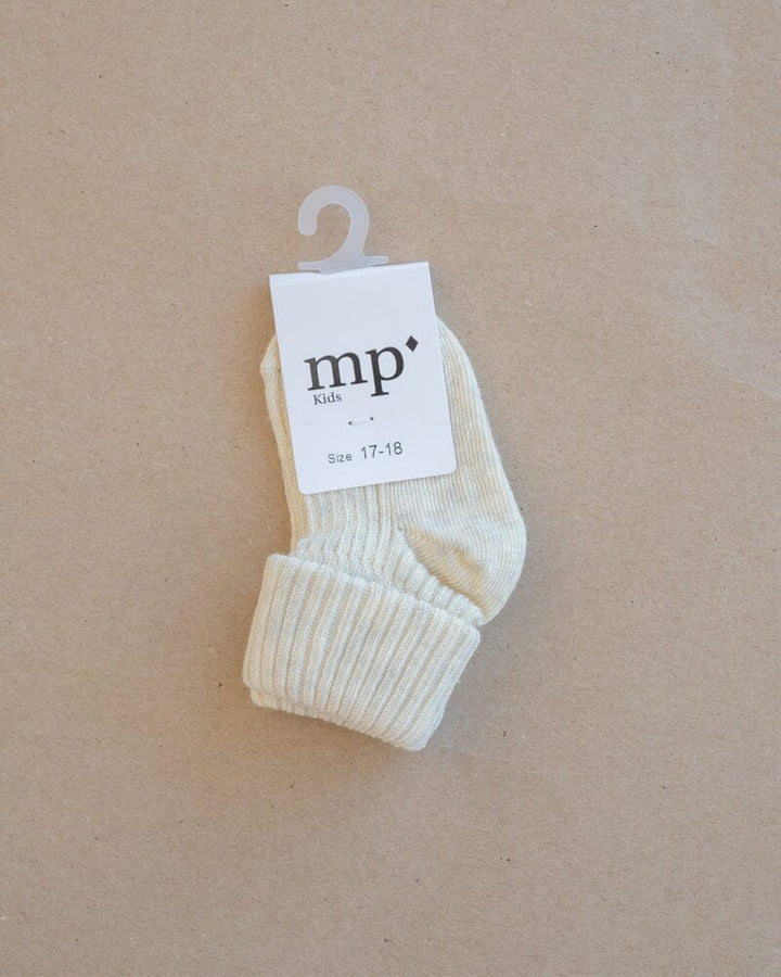 mp Denmark Cotton Rib Socks - Creme Melange | Torgunns Barneklær AS