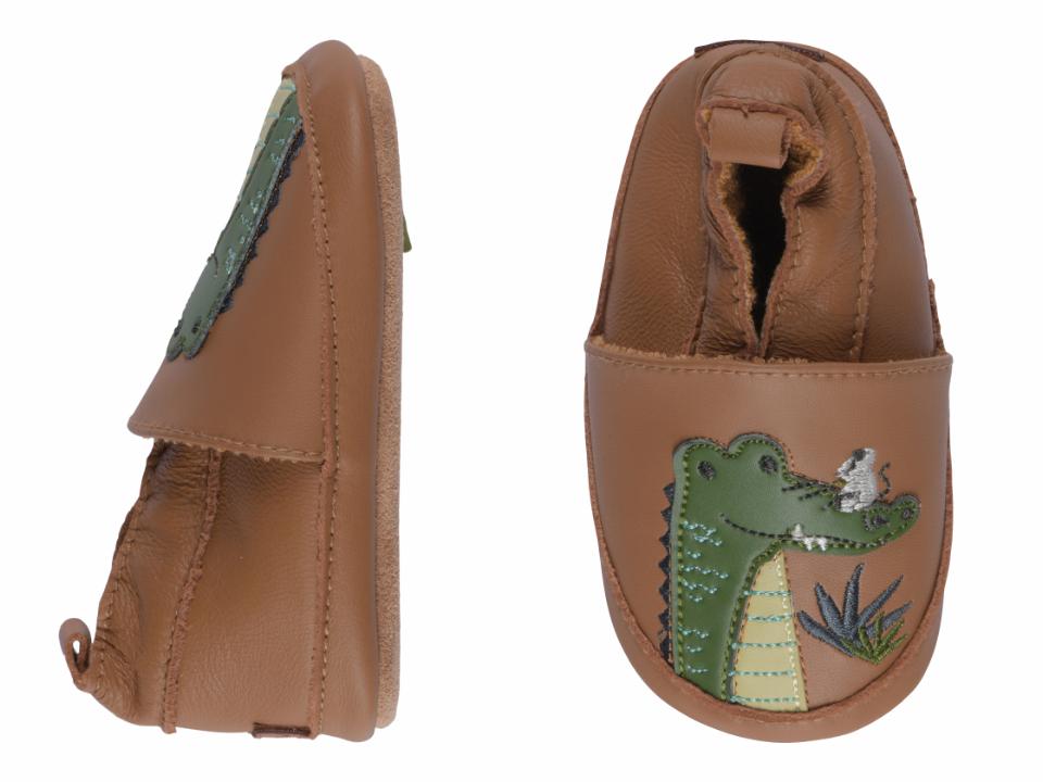 mp Denmark Leather Slippers w. crocodille - Brown Sugar Innesko mp Denmark 