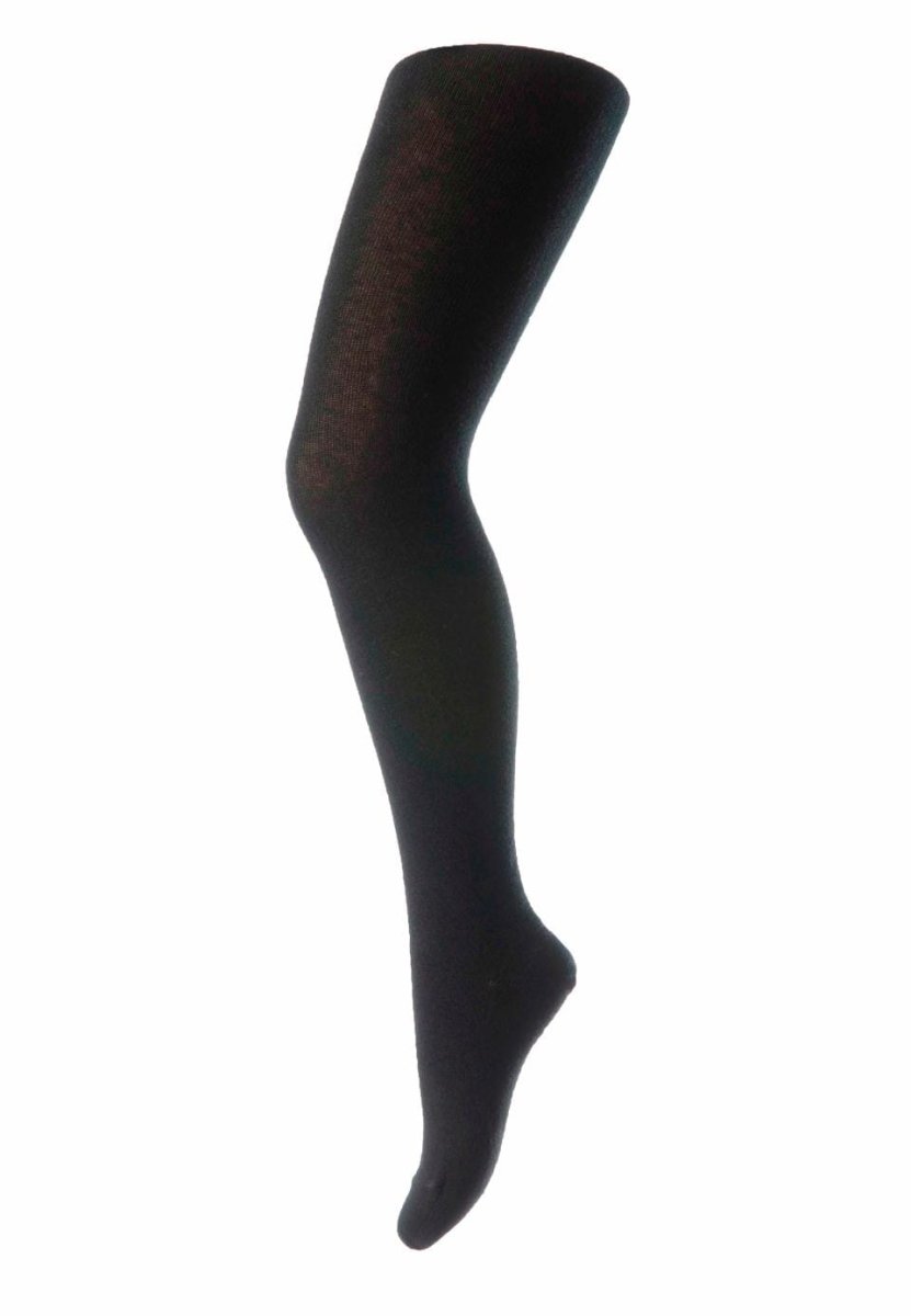 mp Denmark PLAIN COTTON TIGHTS - BLACK | Torgunns Barneklær AS