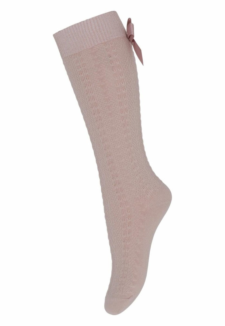 mp Denmark Sofia Knee Socks w/Bow - Rose Dust | Torgunns Barneklær AS