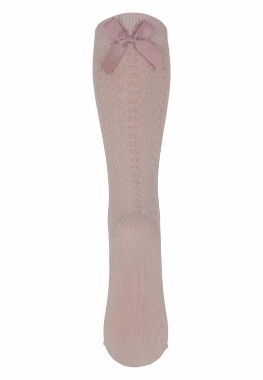 mp Denmark Sofia Knee Socks w/Bow - Rose Dust | Torgunns Barneklær AS