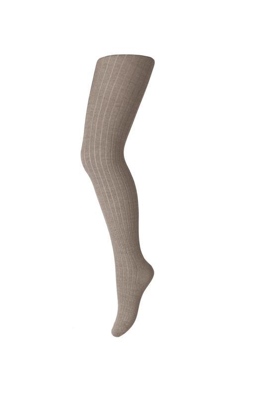 mp Denmark Ull | Rib Tights - Light Brown Melange | Torgunns Barneklær AS