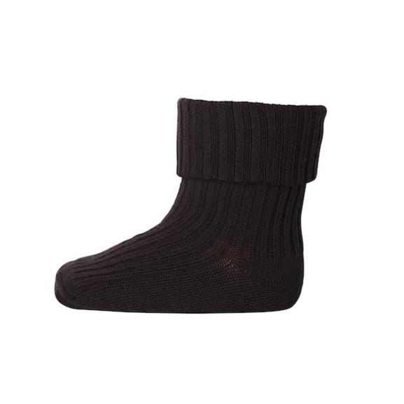 mp Denmark Wool Rib Baby Socks - Dark Brown Strømpebukser mp Denmark 