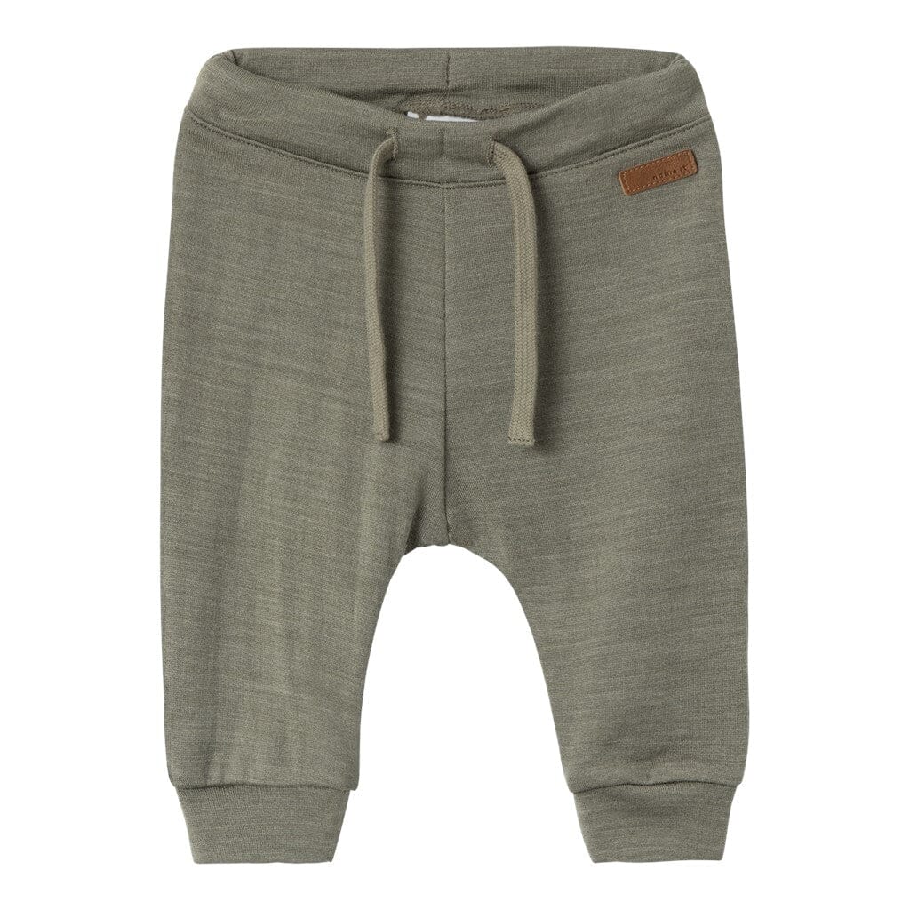 name it baby WESSO WOOL SWEAT PANT - Vetiver Ulltøy name it 