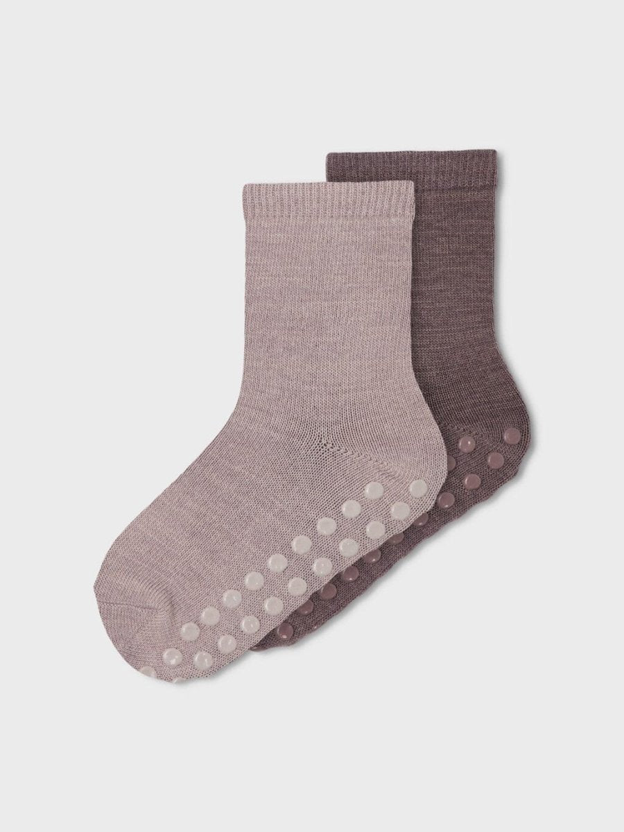name it mini WAK WOOL 2PK SOCK ANTISLIP - Sphinx | Torgunns Barneklær AS