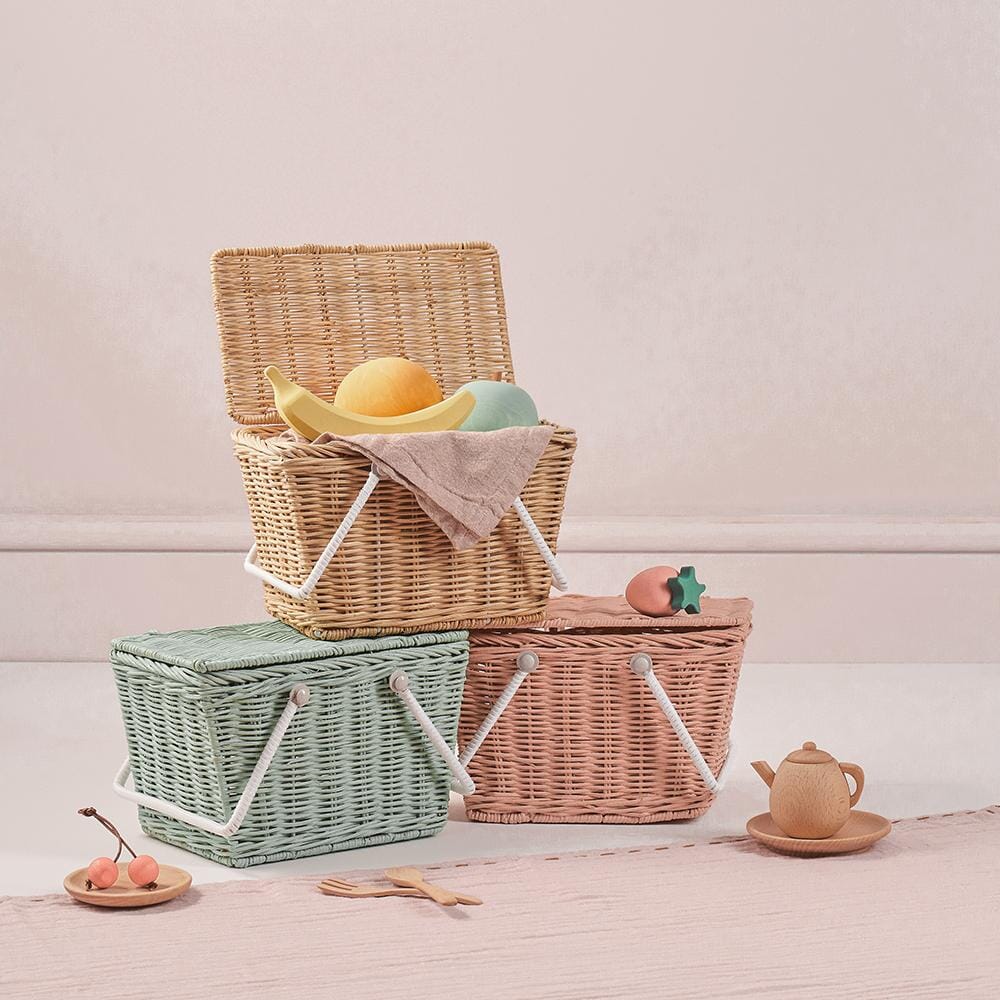 Olli Ella - PIKI RATTAN BASKET - Straw | Torgunns Barneklær AS