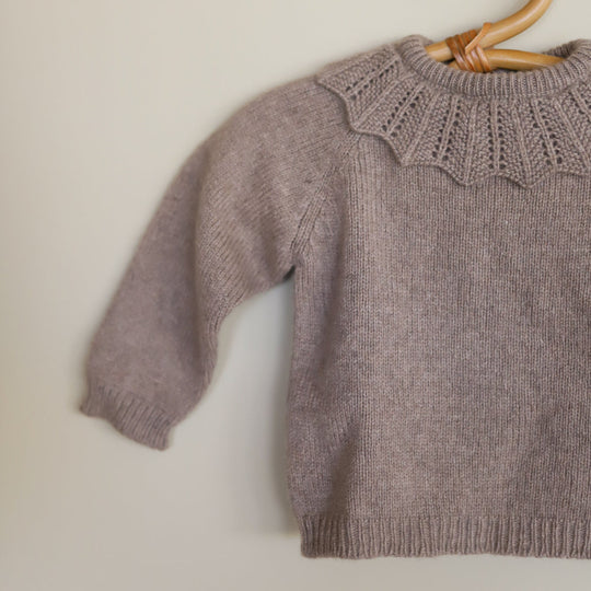wedoble - Knitted long sleeved sweater with knitted collar - Brown Kategori wedoble 